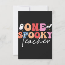 Ein gruseliger Lehrer Lustige Halloween-Flatcard