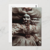 Ein gruseliger Puppenstück-Horror Postkarte (Vorne/Hinten)