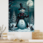 Ein gruseliger Schneemann Poster (Küche)