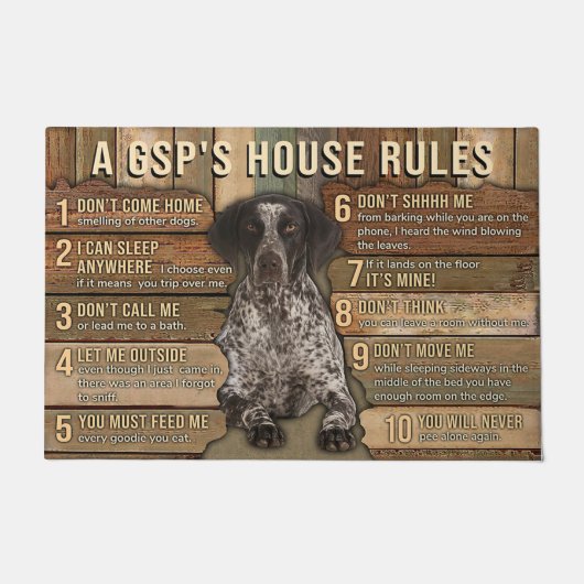 Ein GSP-House Rule Doormat, Funny Dog Fußmatte (Vorderseite)
