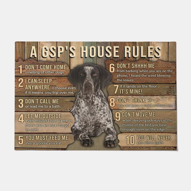 Ein GSP-House Rule Doormat, Funny Dog Fußmatte (Vorderseite)