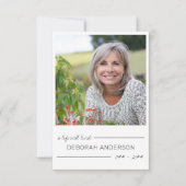 Ein gut gelebtes Lässiges Buchstaben-Foto Dankeskarte (Vorderseite)