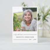 Ein gut gelebtes Lässiges Buchstaben-Foto Dankeskarte (Stehend Vorderseite)