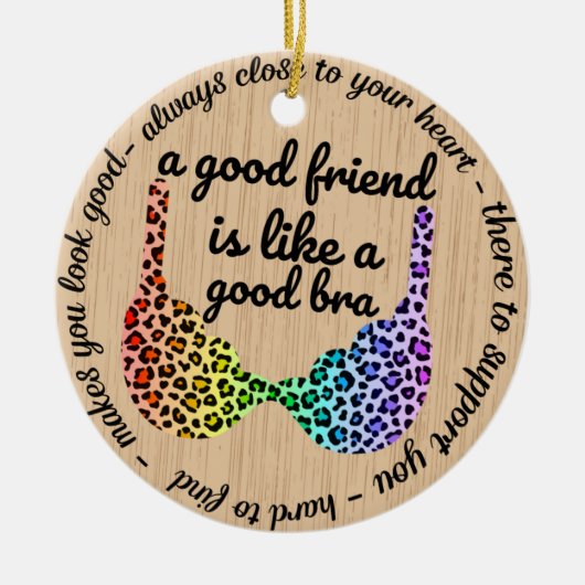 Ein guter Freund ist wie ein Bra-Funny-Geschenk Keramik Ornament (Vorne)