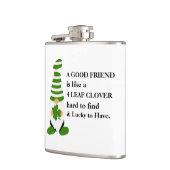 Ein guter Freund und Vierblättriges Kleeblatt Flachmann (Links)