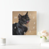 Ein guter Lick painterly Quadratische Wanduhr (Zuhause)