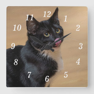 Ein guter Lick painterly Quadratische Wanduhr