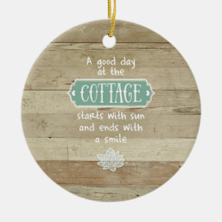 Ein guter Tag an der Hütte Keramikornament