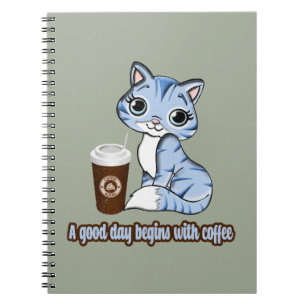 Ein guter Tag beginnt mit Kaffee   Katzen und Kaff Notizblock