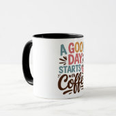 Ein guter Tag beginnt mit Kaffee Tasse (Vorderseite Links)
