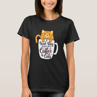Ein guter Tag beginnt mit Kaffee und Katzen - Morg T-Shirt