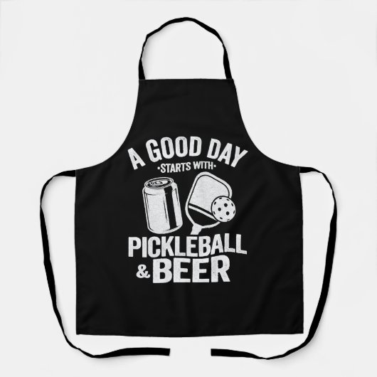 Ein guter Tag beginnt mit Pickleball & Bierfreude Schürze (Vorderseite)