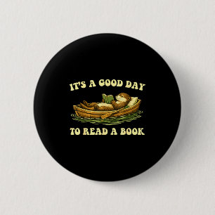 Ein guter Tag, um ein Buch zu lesen Seeotter beim  Button
