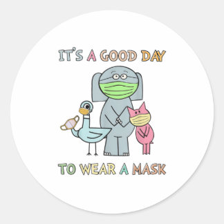 Ein guter Tag, um eine Maske der Taube zu tragen Runder Aufkleber