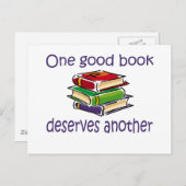 Ein gutes Buch verdient noch ein Geschenk. Postkarte (Vorne/Hinten)