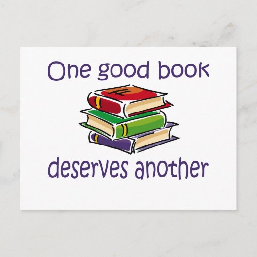 Ein gutes Buch verdient noch ein Geschenk. Postkarte (Vorderseite)