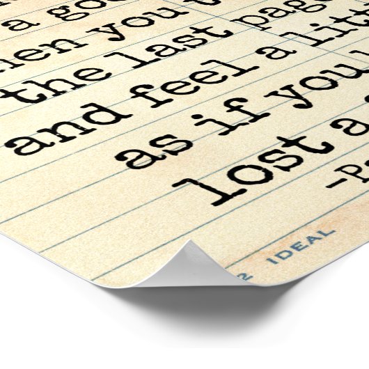 Ein gutes Buch verlor einen Freund Paul Sweeney Zi Poster (Ecke)