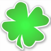 Ein gutes grünes irisches Kleeblatt, 4 Blatt Klee Aufkleber (Vorderseite)