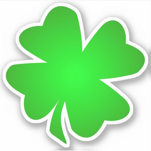 Ein gutes grünes irisches Kleeblatt, 4 Blatt Klee Aufkleber (Vorderseite)