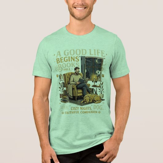 „Ein gutes Leben beginnt mit Büchern und einem tre Tri-Blend Shirt (Vorderseite)
