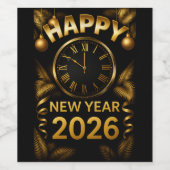 "Ein gutes neues Jahr 2026" Weinetikett (Einzelnes Label)