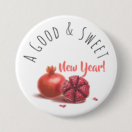 Ein gutes und süßes neues Jahr! Holiday Pomegranat Button