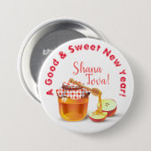Ein gutes und süßes neues Jahr! Honey & Apple Shan Button (Vorne & Hinten)