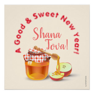 Ein gutes und süßes neues Jahr! Honig & Apfel Shan Poster
