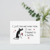 Ein gutes Zitat aus dem Wein mit schwarzer Katze g Postkarte (Stehend Vorderseite)