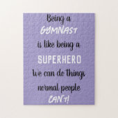 Ein Gymnast zu sein ist wie ein Superheld Lilac zu Puzzle (Vertikal)