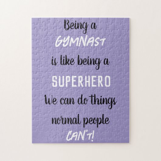 Ein Gymnast zu sein ist wie ein Superheld Lilac zu Puzzle (Vertikal)