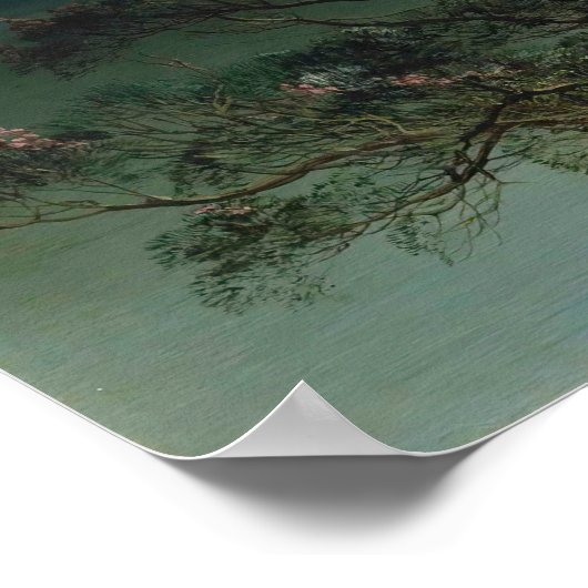 Ein Gyrfalcon in einer ausgedehnten Berglandschaft Poster (Ecke)