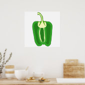 Ein halbes grünes Glockenpfeffer. Poster (Küche)