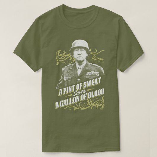 Ein halbes Liter des MilitärPatton T - Shirt (Design vorne)