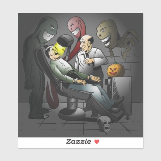 Ein Halloween-Abend am Zahnarztsticker Aufkleber (Blatt)
