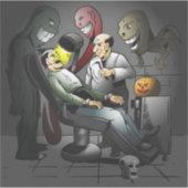 Ein Halloween-Abend am Zahnarztsticker Aufkleber (Vorderseite)