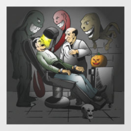 Ein Halloween-Abend beim Zahnarzt Fensteraufkleber