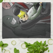 Ein Halloween-Abend beim Zahnarzt Geschirrtuch (Gefaltet)