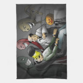 Ein Halloween-Abend beim Zahnarzt Geschirrtuch (Vertikal)