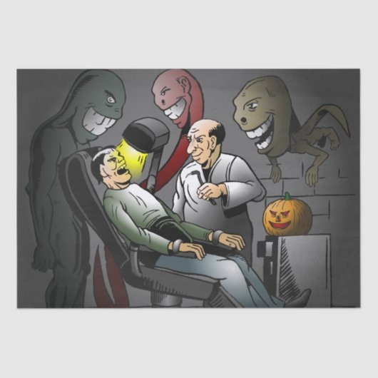 Ein Halloween-Abend beim Zahnarzt Seidenpapier (Vorderseite)