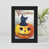 Ein Halloween-fröhliches Kitty-Einladungen Einladung (Stehend Vorderseite)