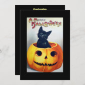 Ein Halloween-fröhliches Kitty-Einladungen Einladung (Vorne/Hinten)