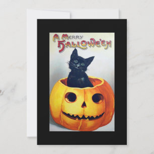 Ein Halloween-fröhliches Kitty-Einladungen Einladung