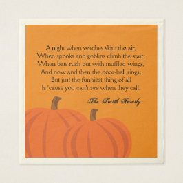 Ein Halloween-Gedicht Serviette
