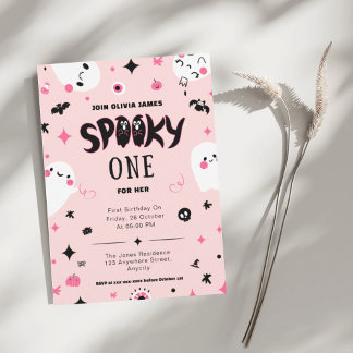 Ein halloween Mädchen 1. Geburtstag Einladung