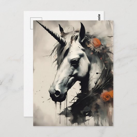 Ein Halloween Unicorn Postkarte (Vorne/Hinten)