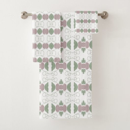 Ein HandtuchSet in verblasster Rose, blau und blau Badhandtuch Set (Insitu)