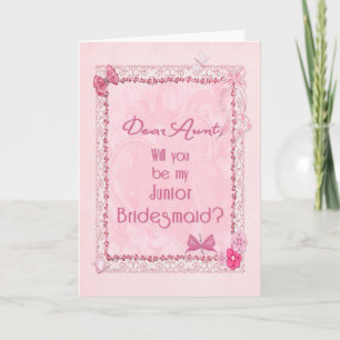 Ein handwerklicher Look Junior Bridesmaid Einladun Dankeskarte