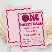 Ein Happy Babe Girl 1. Geburtstag Einladung