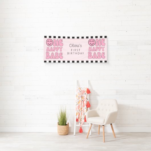 Ein Happy Babe Happy Face Pink Banner (Insitu)